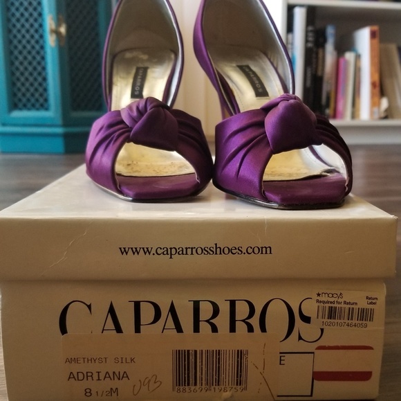 Adriana Silk Amethyst Heels - Picture 2 of 7